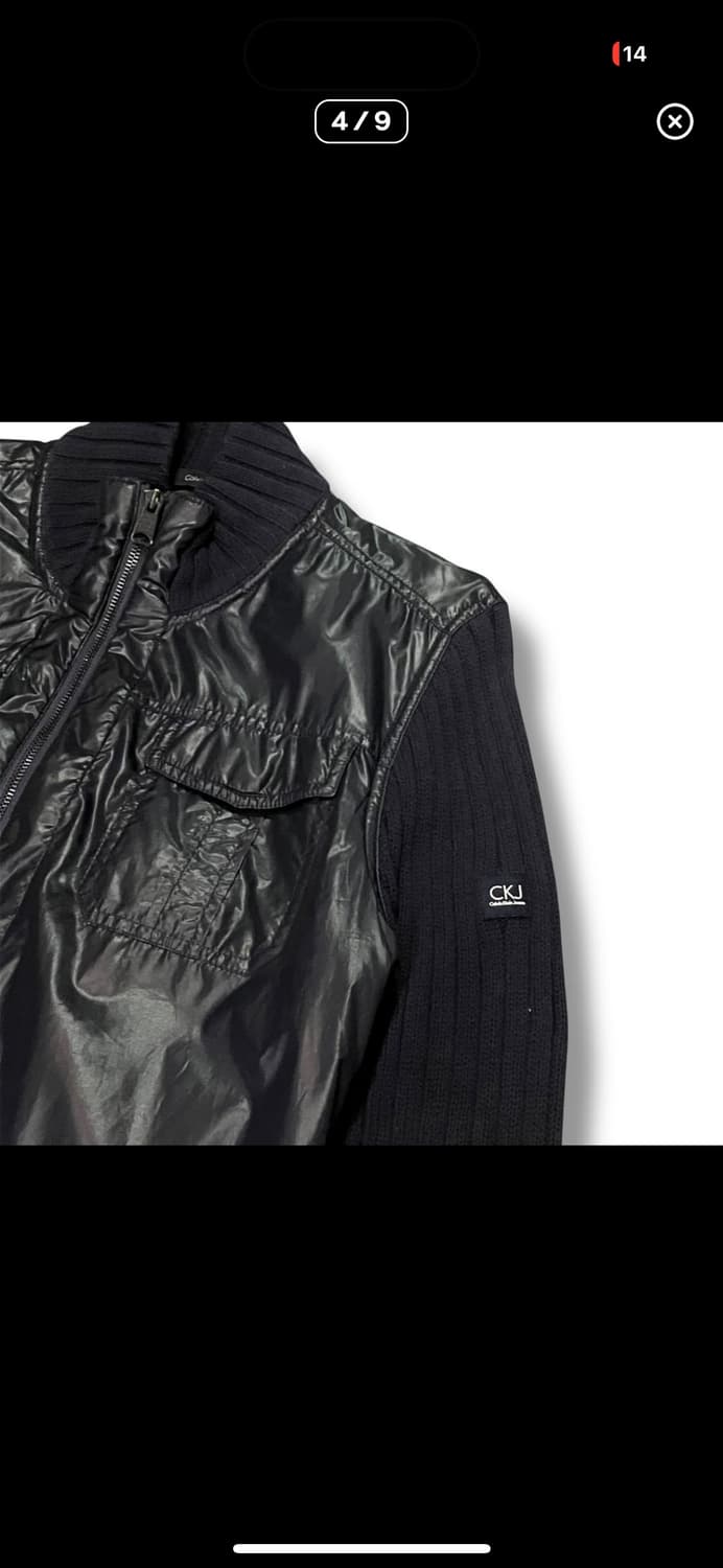 캘빈클라인진스 블랙 니트 배색 집업  상품이미지1