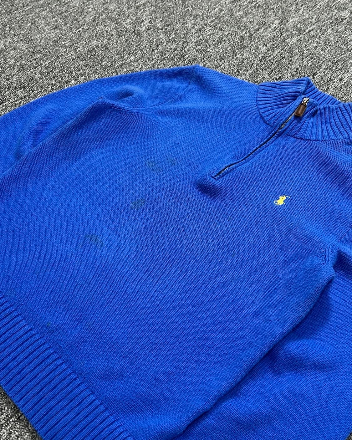 폴로 랄프로렌 블루 하프 니트집업 상품이미지2