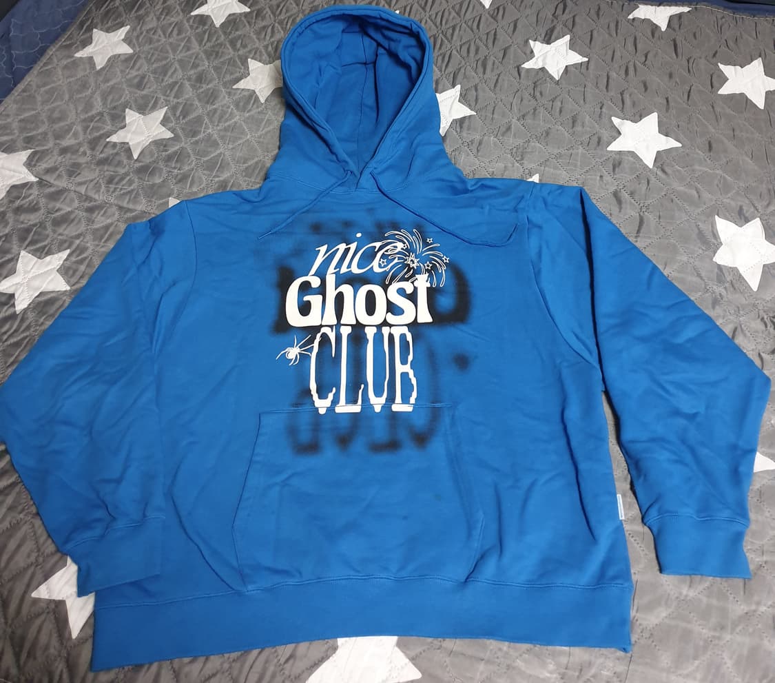 나이스고스트클럽 오버핏 파이어크래커 로고 후드티 블루 (M) 상품이미지3