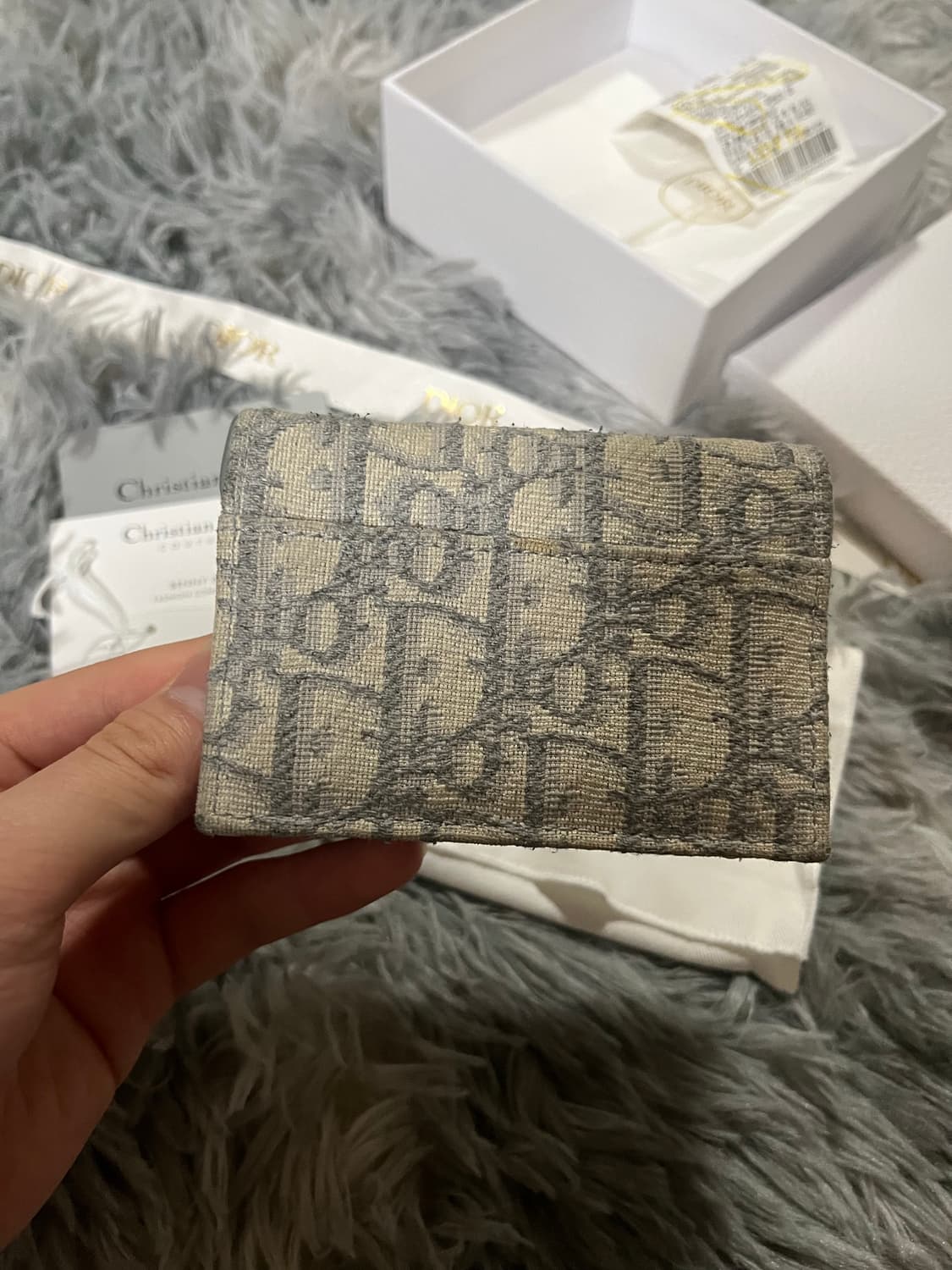 디올 새들 카드지갑 그레이 풀박스 상품이미지8