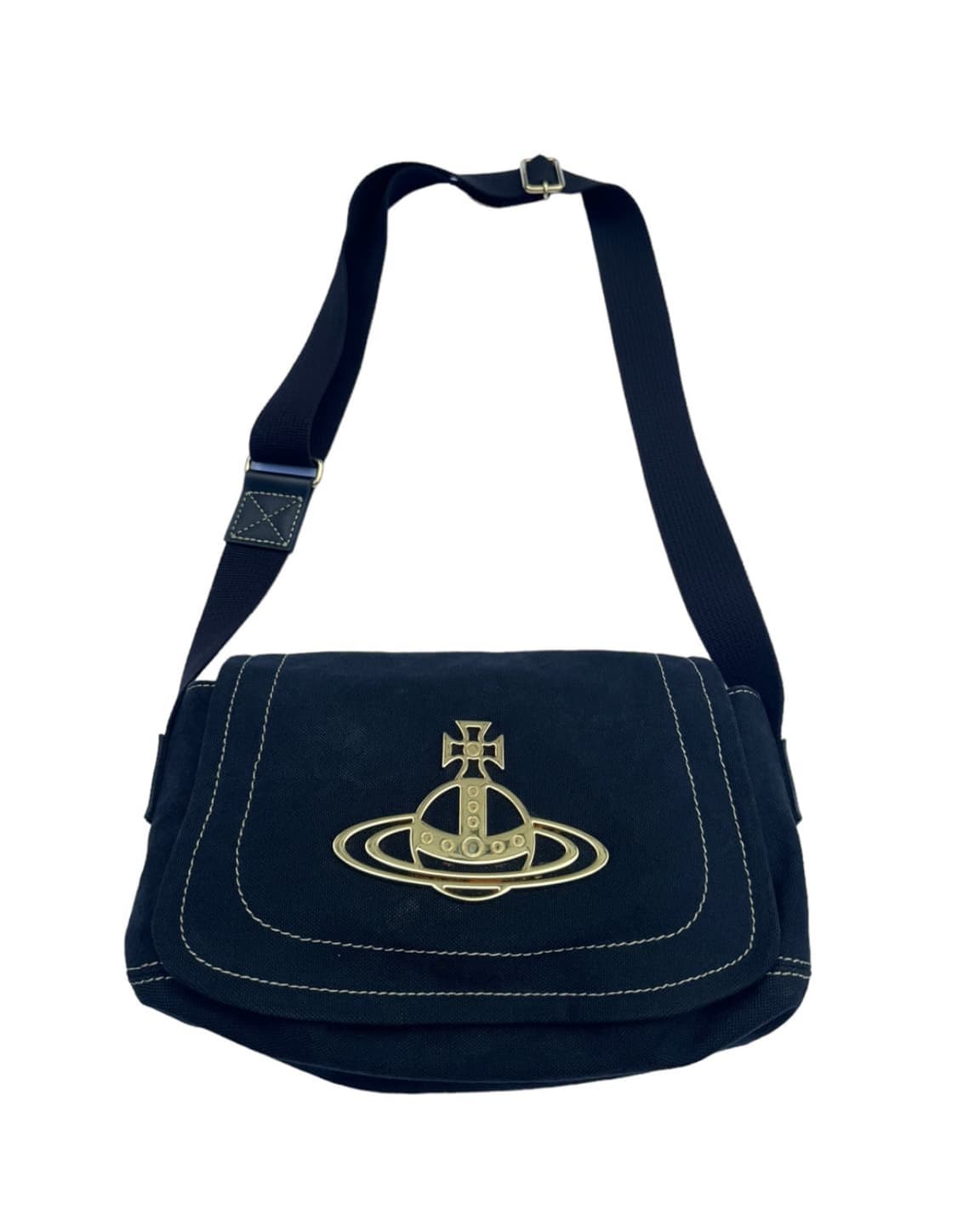 비비안웨스트우드 메탈 빅로고 캔버스 크로스백 상품이미지3