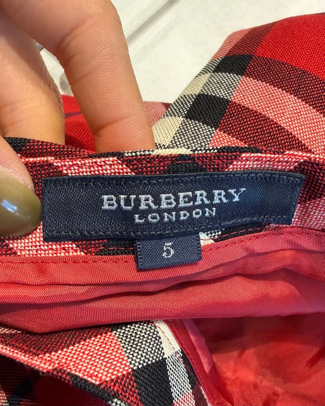 버버리 레드 노바체크 롱스커트  상품이미지8