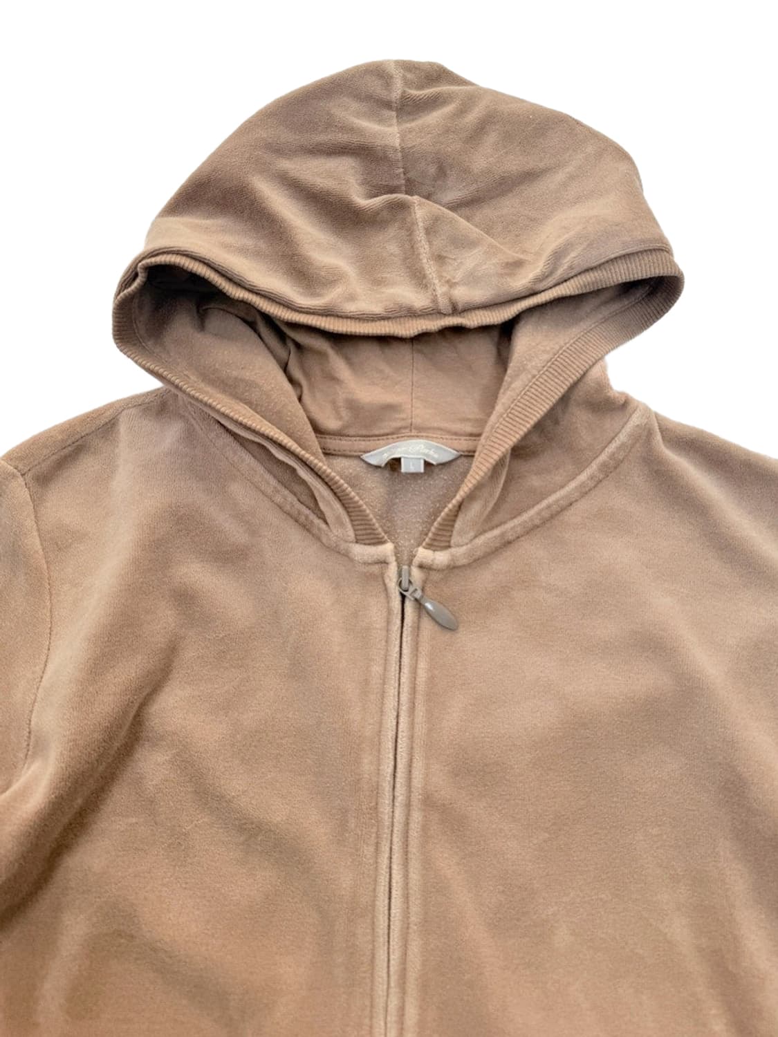 빈티지 크림 벨벳 후드집업 상품이미지3