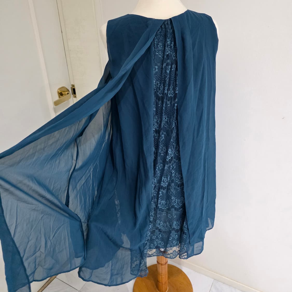 그린 모리걸 레이스진주 쉬폰 원피스 상품이미지7