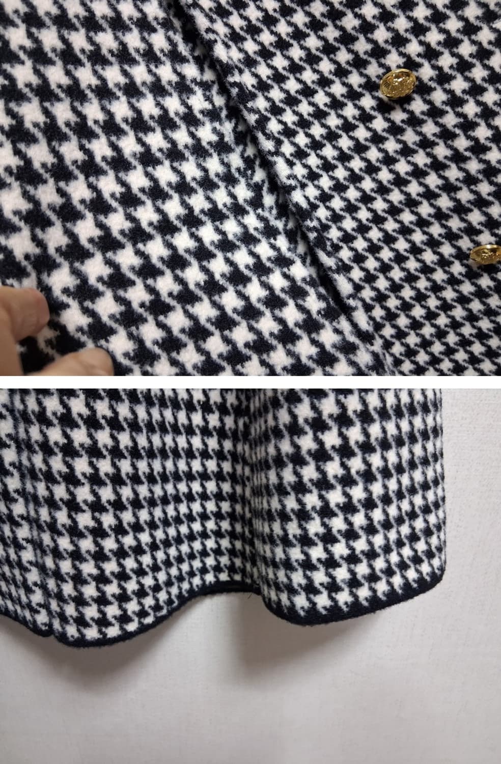 검정화이트 셰퍼트체크 하운드 두터운 레이욘니트 케이프 66까지 
  상품이미지6