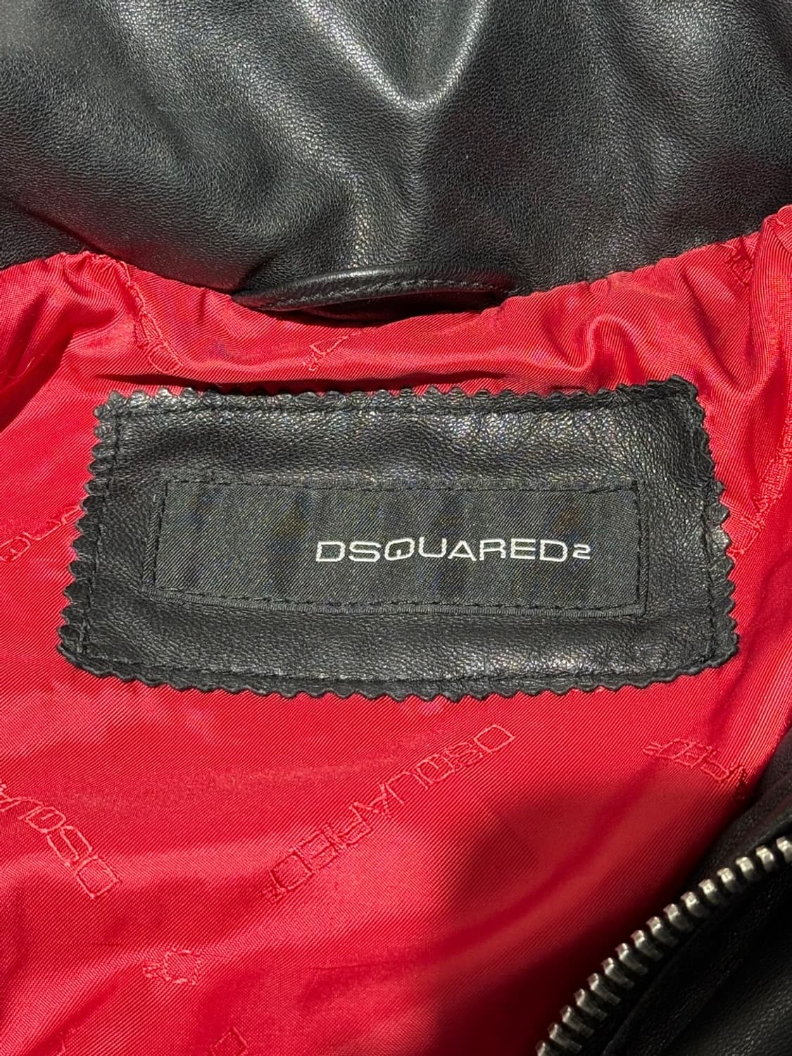 디스퀘어드2 08FW 블랙 레더 다운 바이커 자켓 상품이미지7