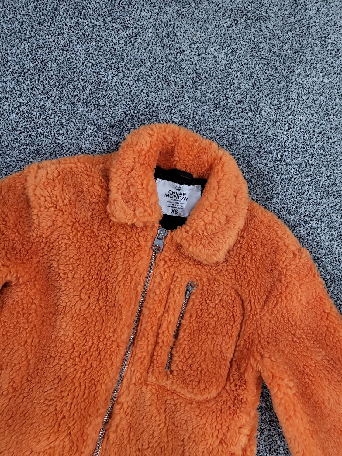 주황 컬러 퍼 자켓(Cheap Monday)-유아동용 상품이미지4