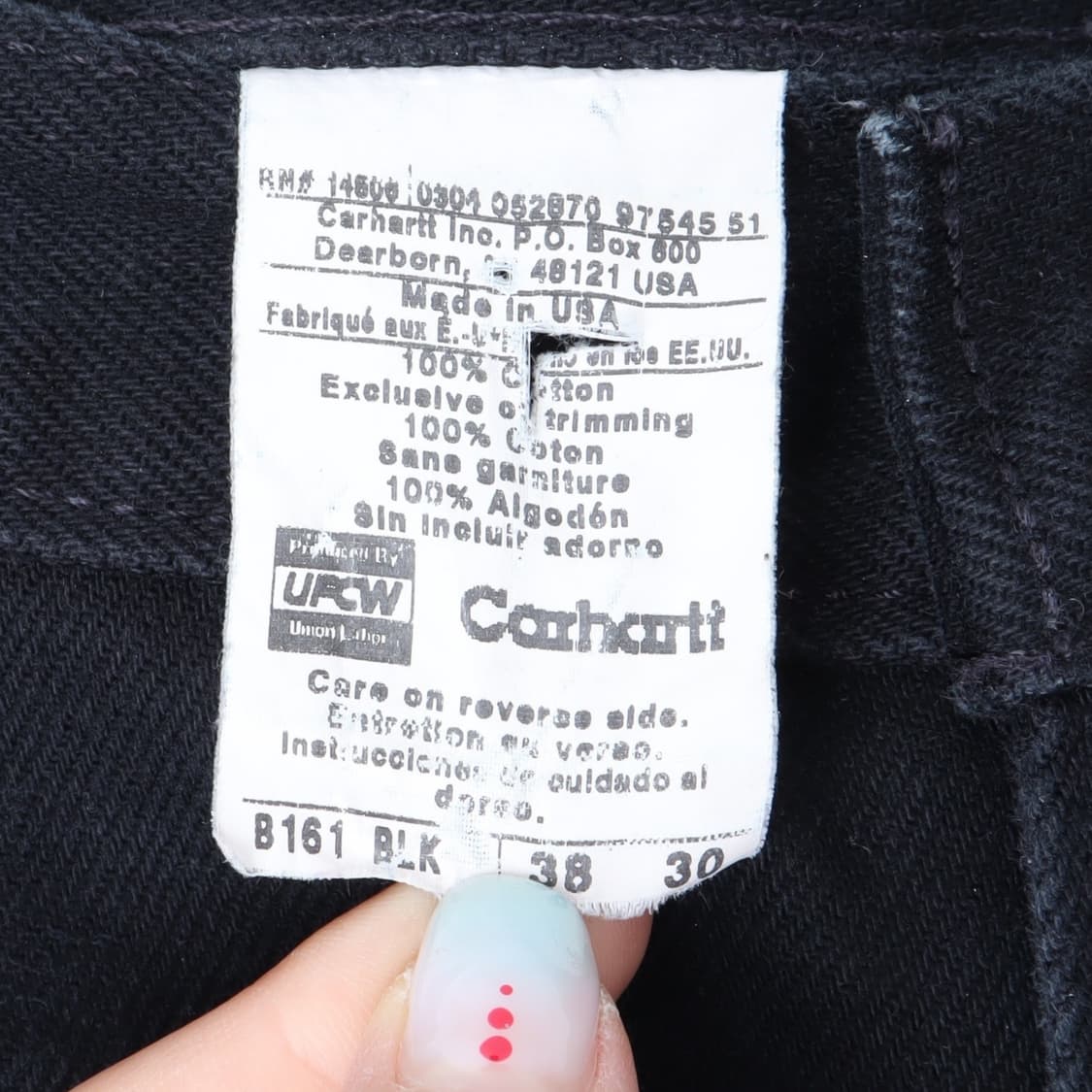 칼하트 B161 덕 캔버스 워크 팬츠 상품이미지8