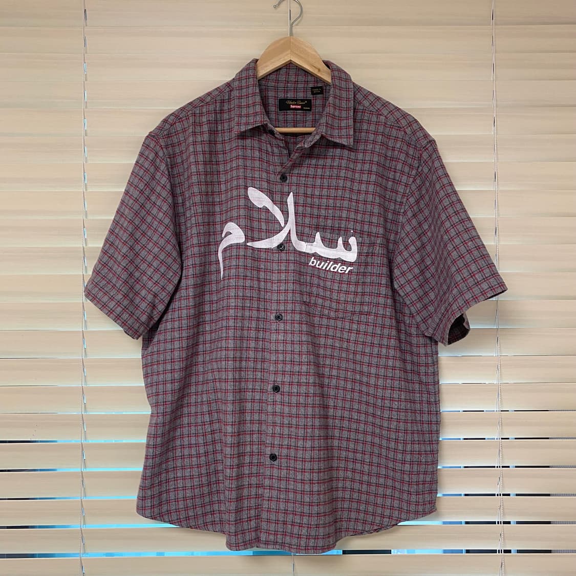 슈프림 x 언더커버 23ss 플란넬 체크 반팔 셔츠 그레이 L 상품이미지2