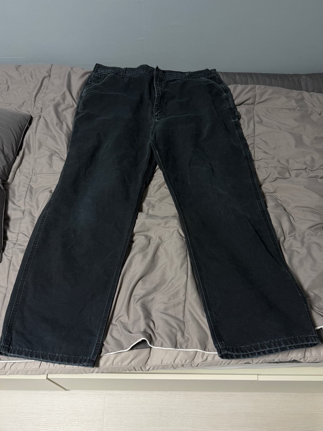 빈티지 칼하트 싱글니 팬츠 블랙색상 상품이미지1