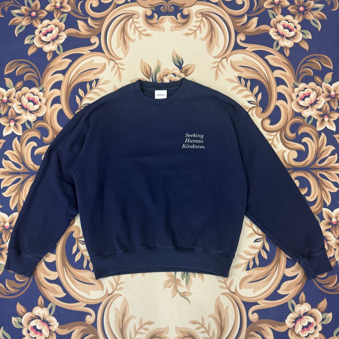 (S)노메뉴얼 NOMANUAL 레터링 맨투맨(네이비) 상품이미지1