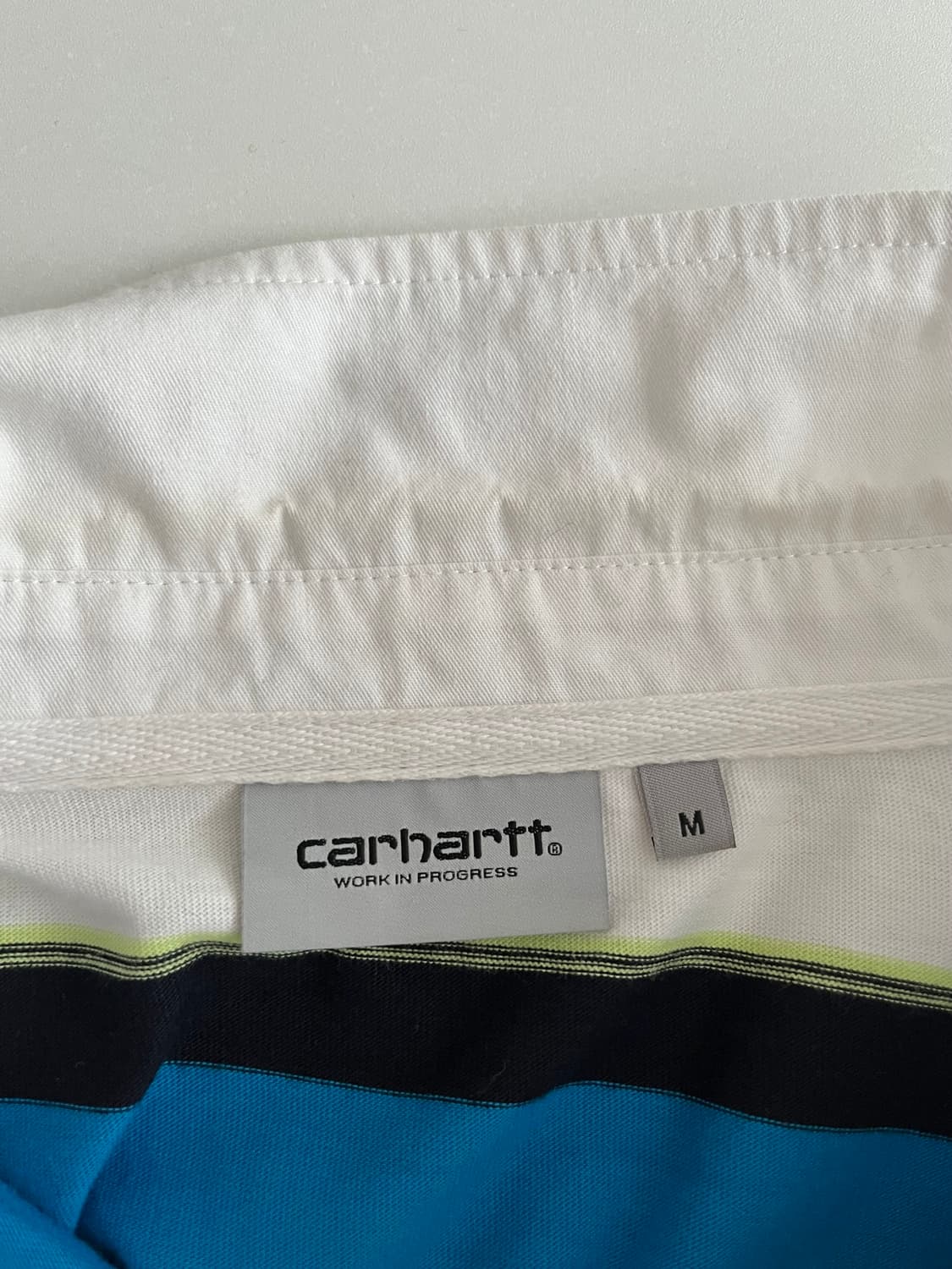 M) 칼하트 WIP 럭비 티셔츠 스트라이프 블루 상품이미지4