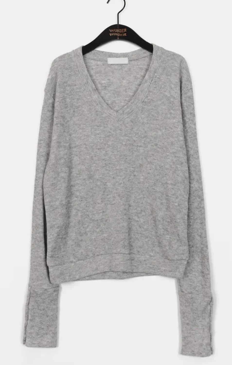 버튼 브이넥 울 니트 상품이미지3