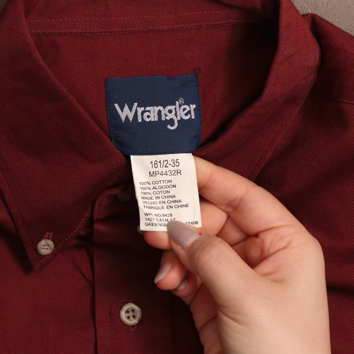 랭글러 헤비코튼 버건디 워크셔츠 A1592 상품이미지4