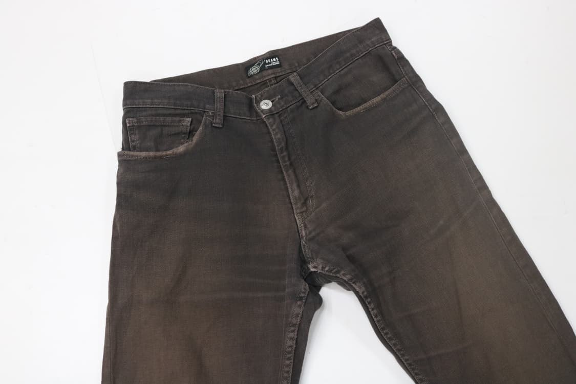BEAMS 빔즈 빈티지 페이디드 브라운 슬림 스트레이트 팬츠 (S) 상품이미지3