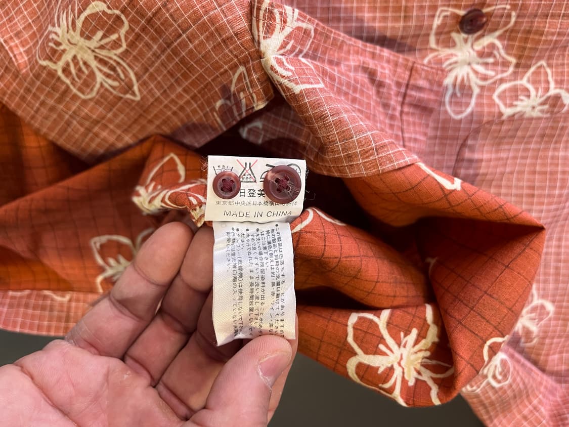 챕스 랄프로렌 립스탑 플로럴 오픈카라 반팔 셔츠 (일본제) 상품이미지5