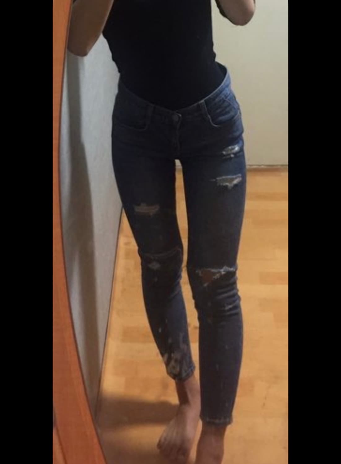 로우라이즈 스키니진 중청데님팬츠 상품이미지1