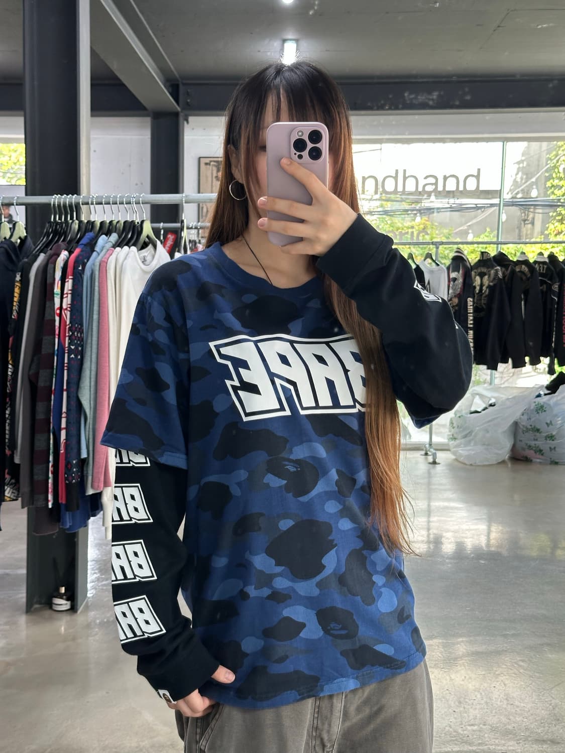 베이프 청계 컬러카모 레이어드 긴팔티 상품이미지4