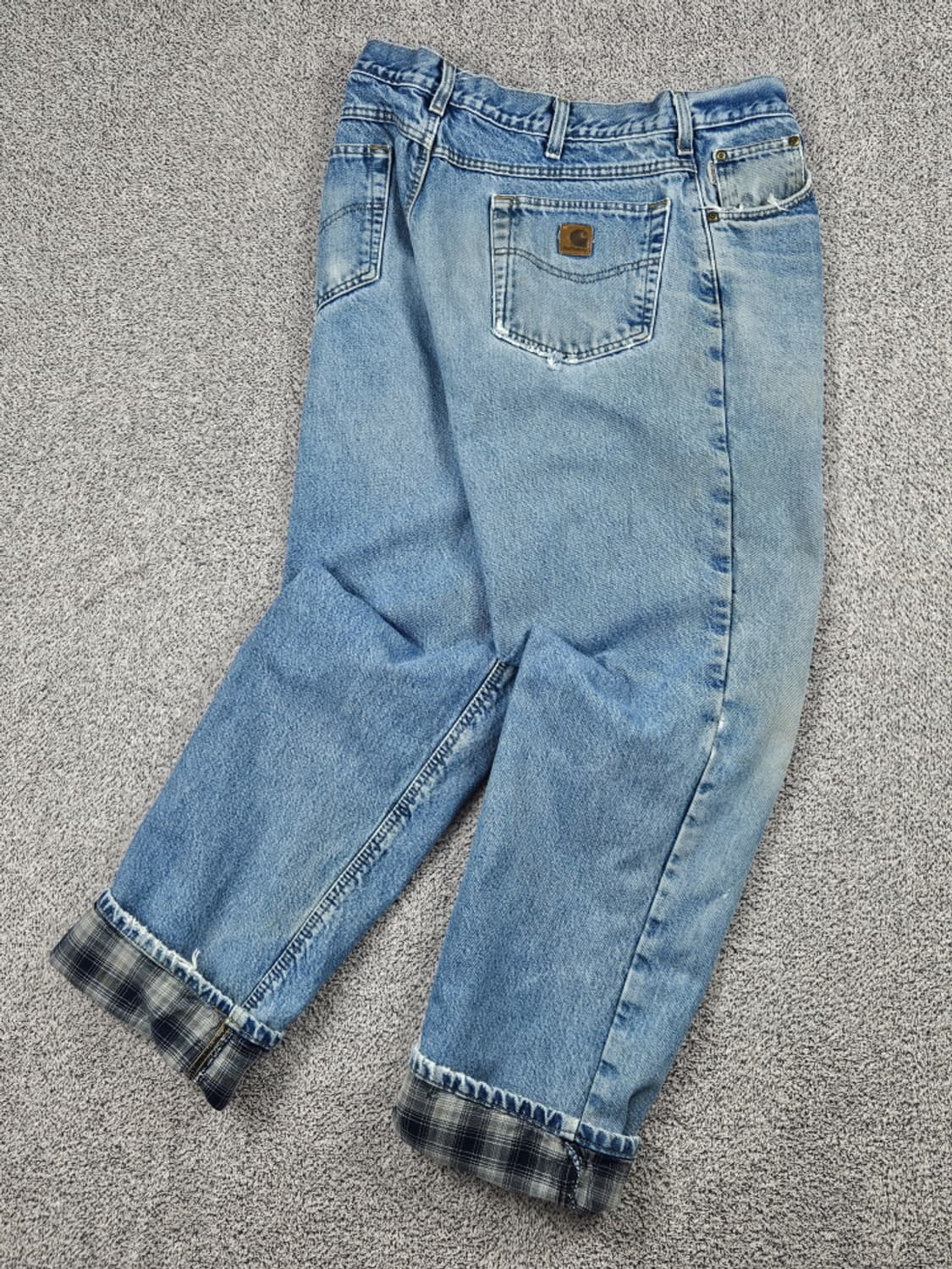 칼하트 헤비 플란넬 체크 데님 워크팬츠 ( 36X34 ) / 10052 상품이미지3