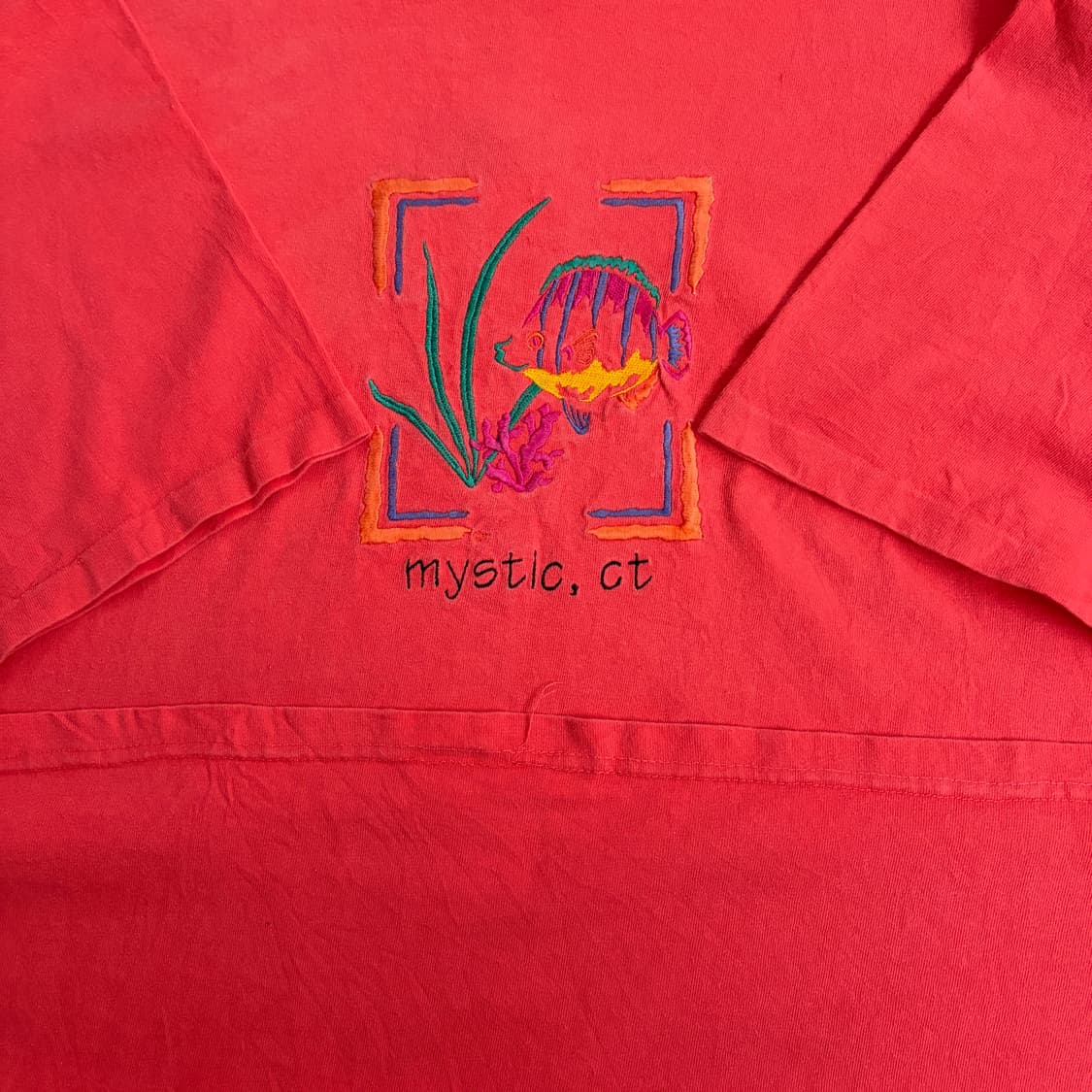 90s USA 코네티컷주 미스틱 기념 빈티지 반팔티 XL 상품이미지6