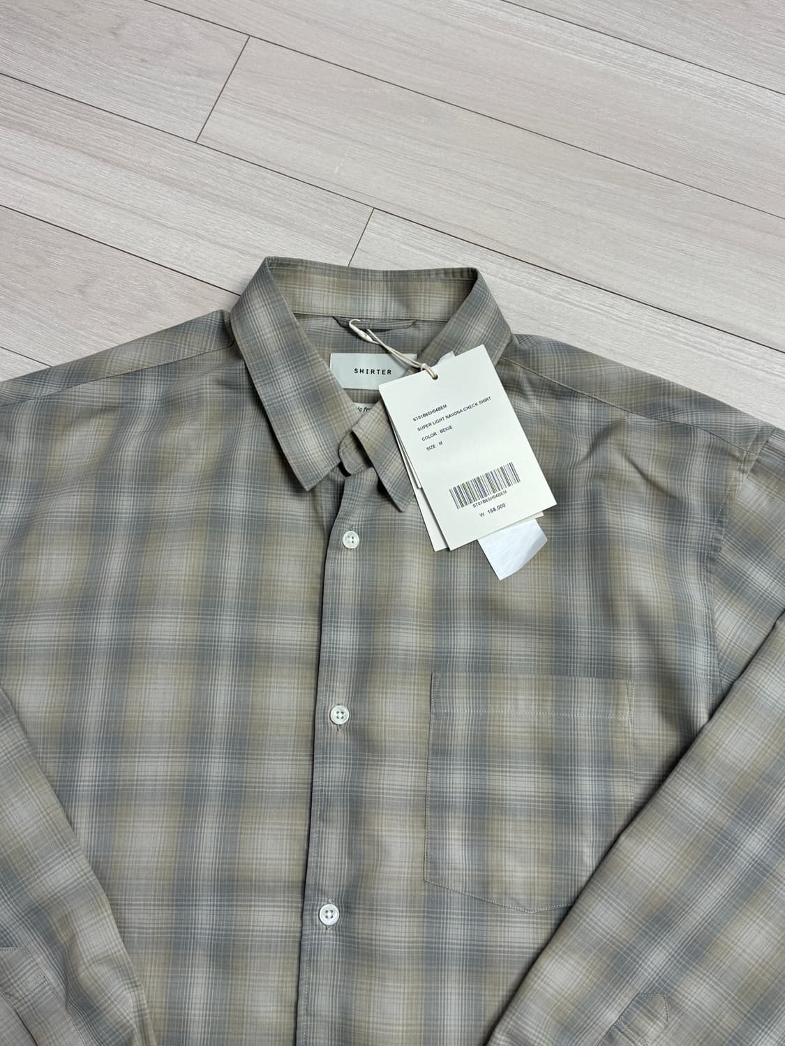 셔터 슈퍼라이트 나보나 체크셔츠 - 베이지 M 상품이미지2