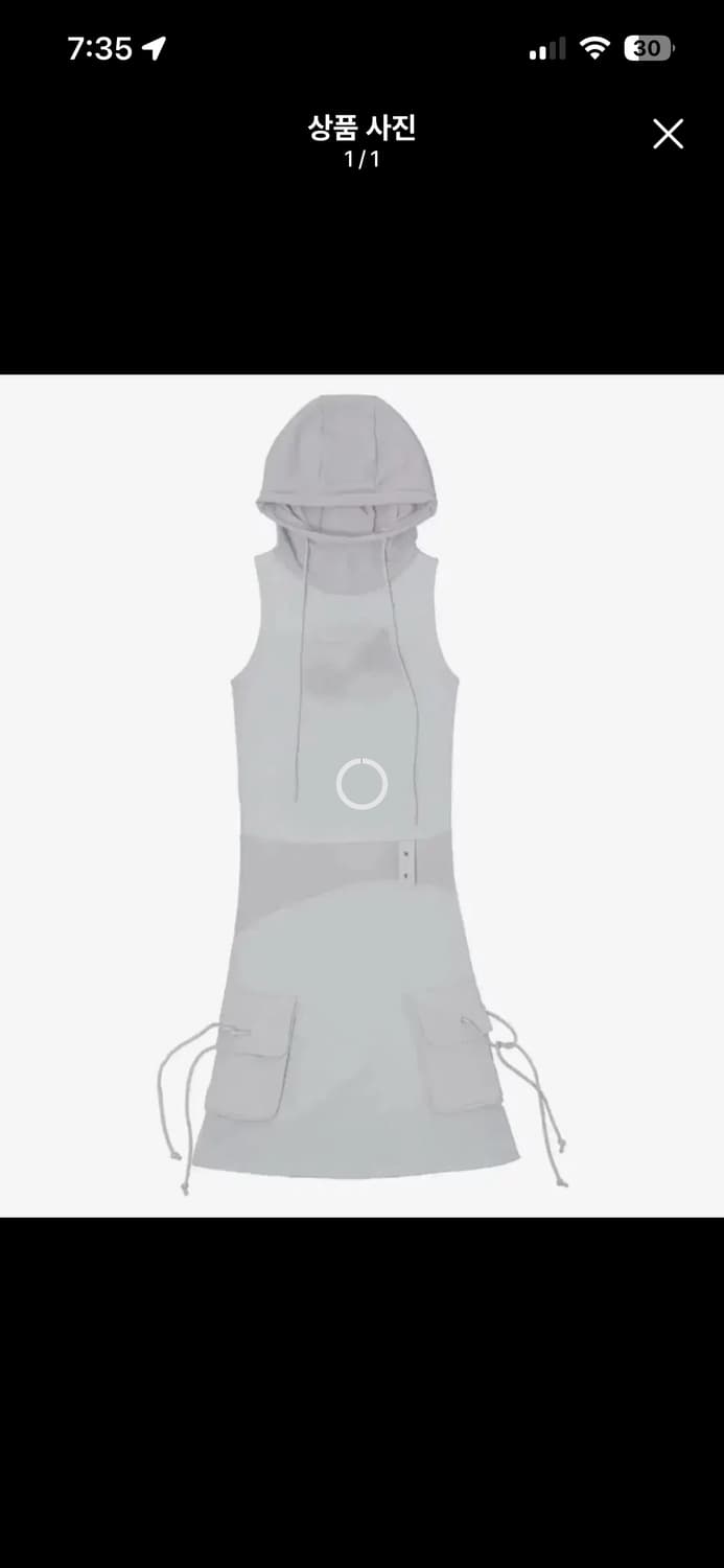 오호스 니트 후디 슬리브리스 드레스(원피스) 그레이 상품이미지1