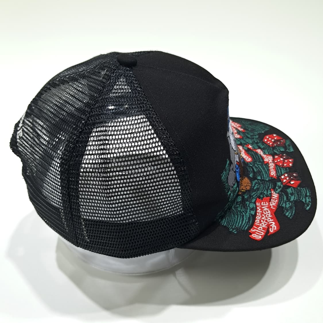 CL839 슈프림 블랙 코끼리 & 카지노 자수 메쉬 트러커햇 모자 상품이미지4