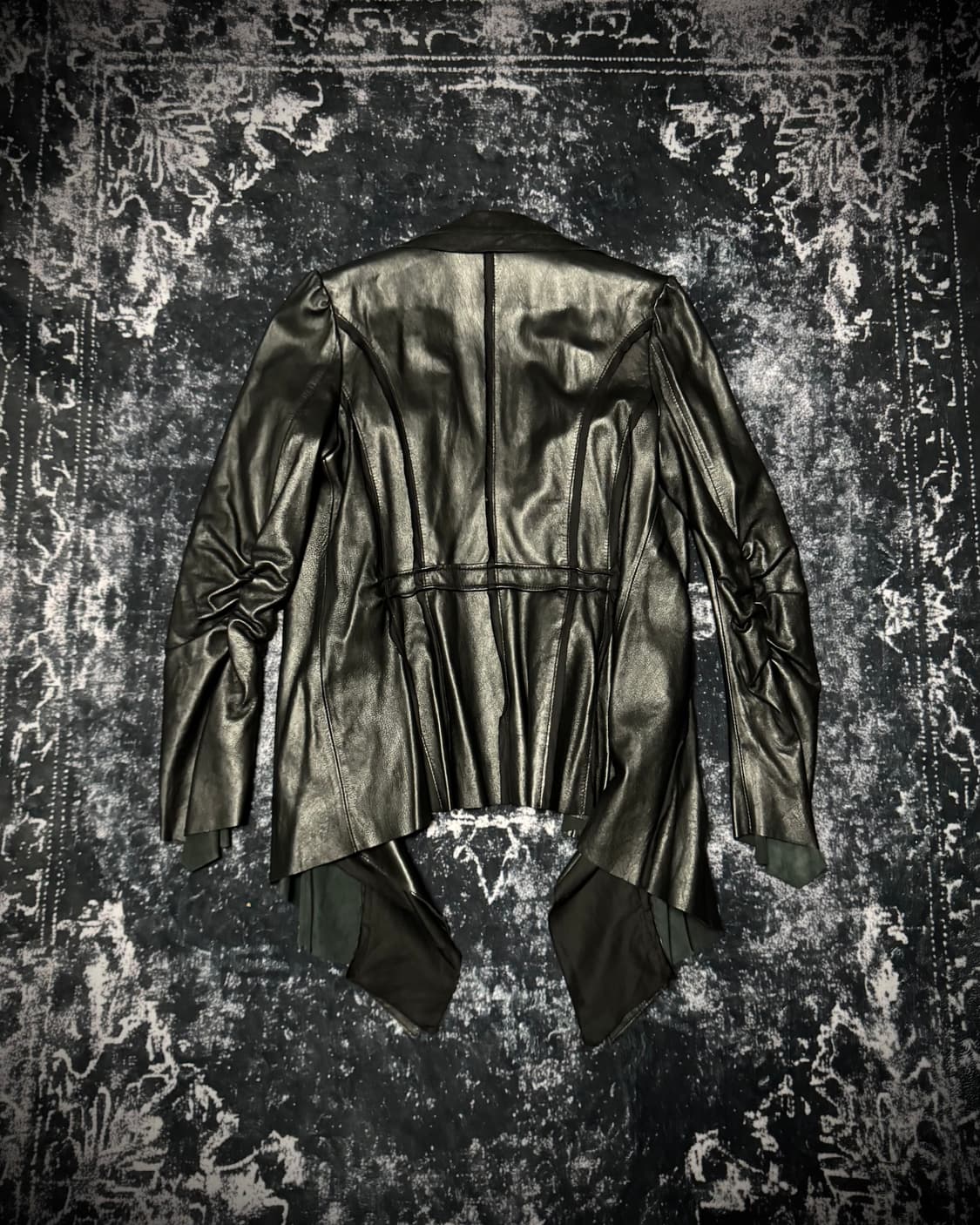 00s Mode Shirring Ramskin Leather Jacket 상품이미지6