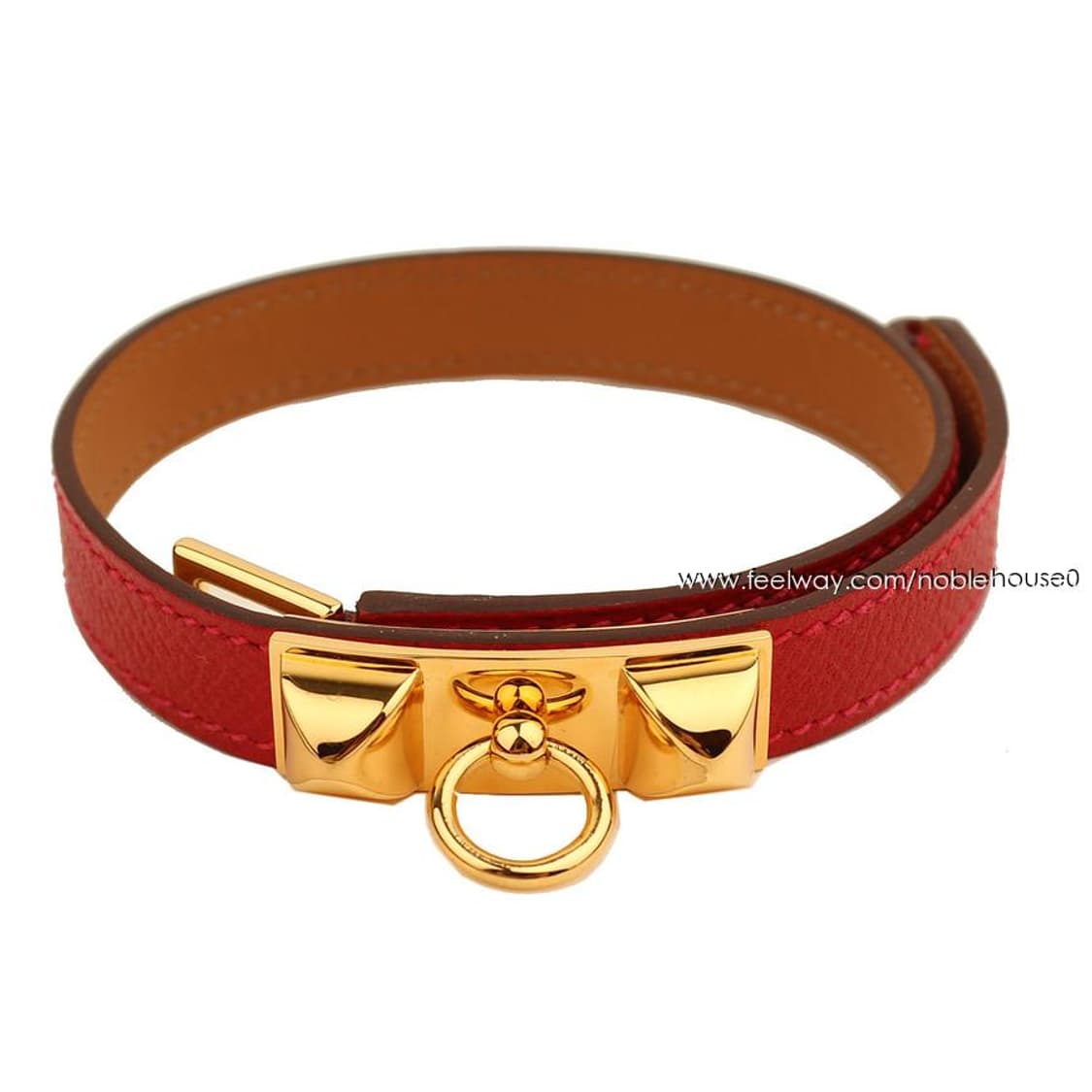 에르메스 메도르 레드 앱송 더블 스트랩 금장 팔찌 XS(T) 상품이미지1