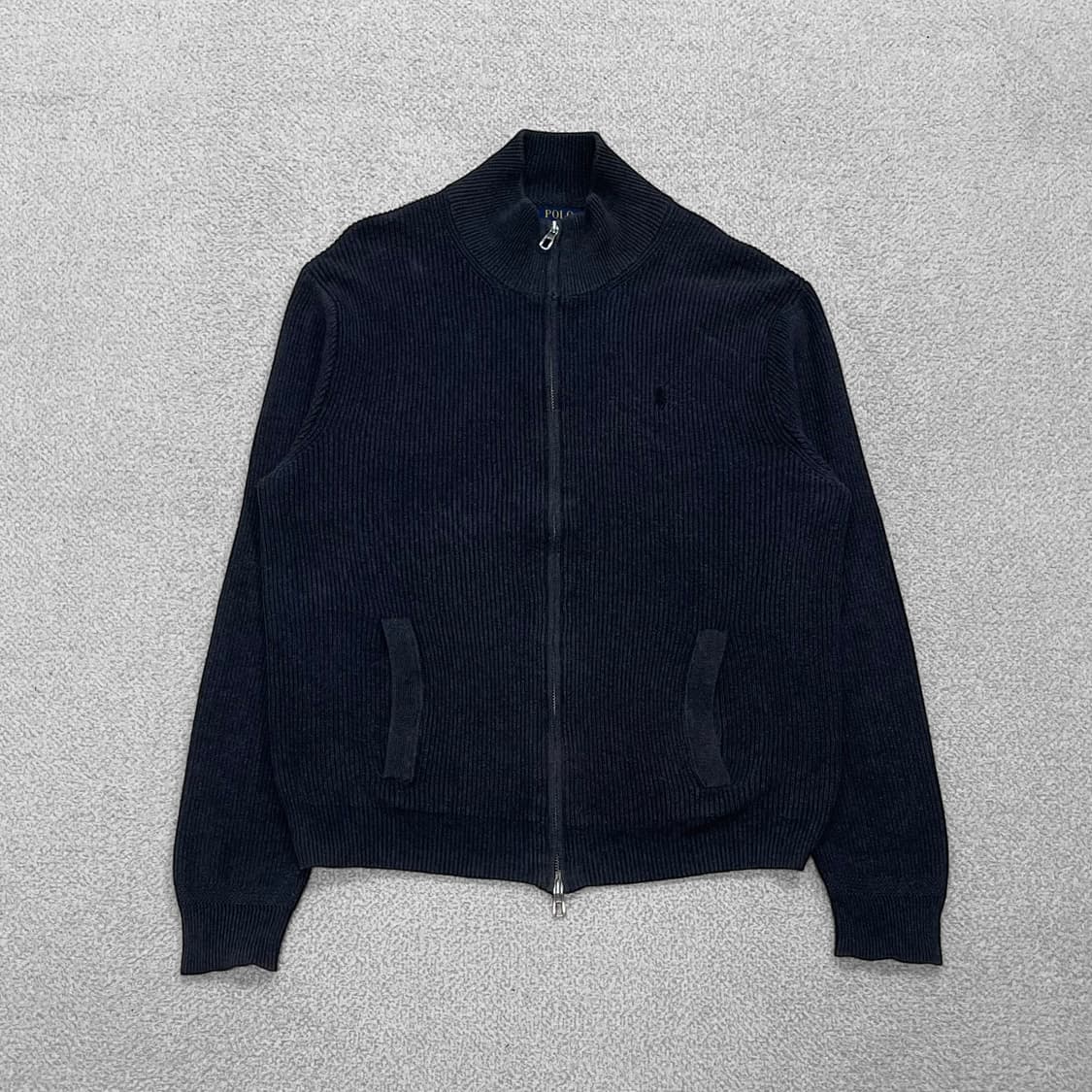 폴로 랄프로렌 포니 로고 코튼 니트 집업 그레이 상품이미지1