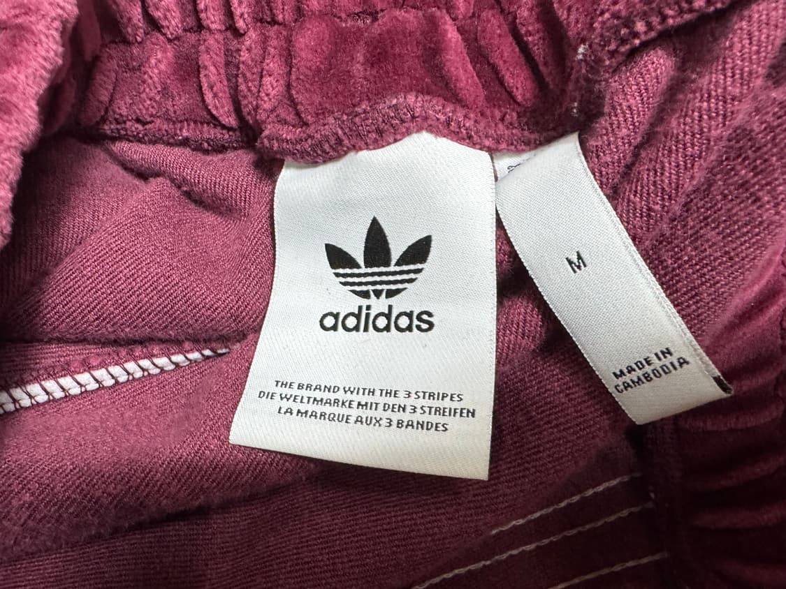 아디다스 벨벳 트레이닝 바지 M 버건디 상품이미지3