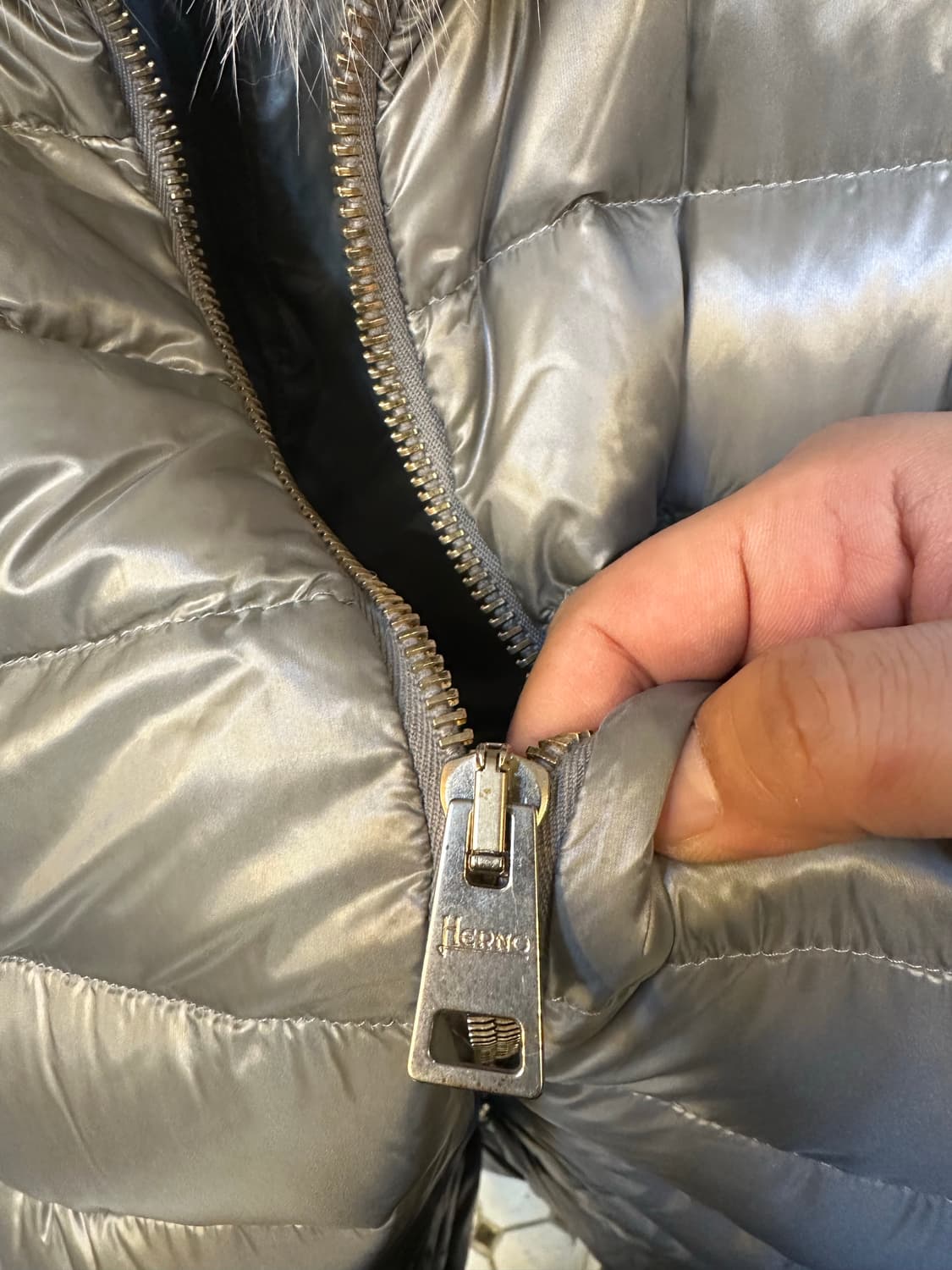 에르노 ICONICO 폭스퍼 패딩 실버 상품이미지3