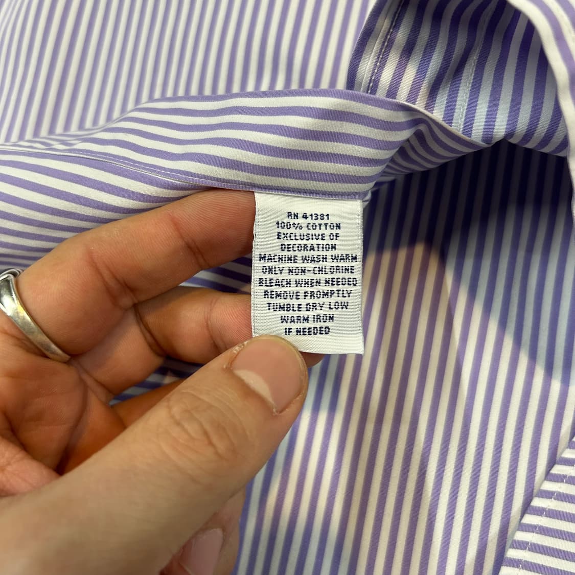 L) 폴로 랄프로렌 클래식 퍼플 스트라이프 포플린 셔츠 T85 상품이미지8