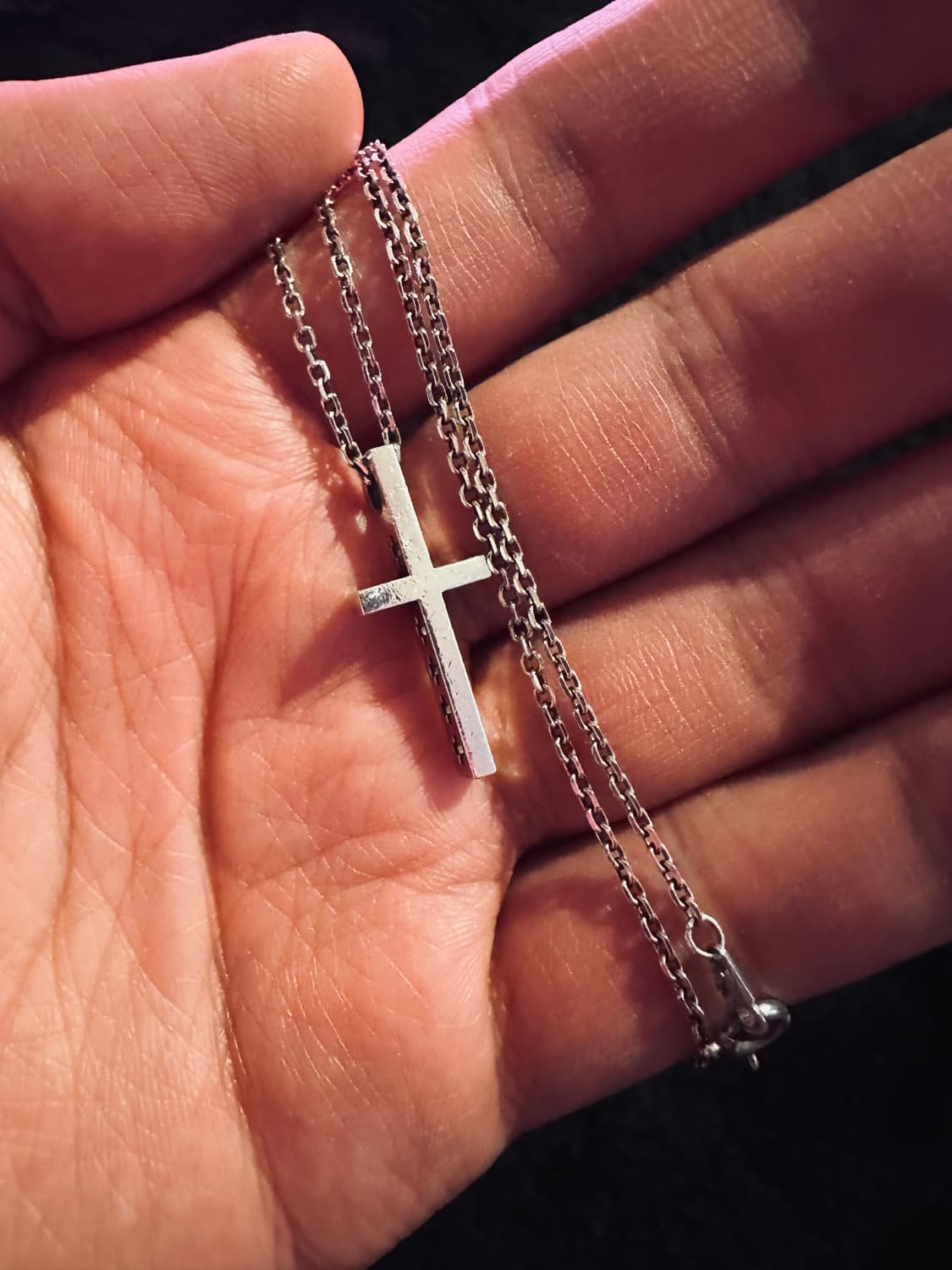 킹크로치 심플 크로스 목걸이 은십자가 목걸이 상품이미지5