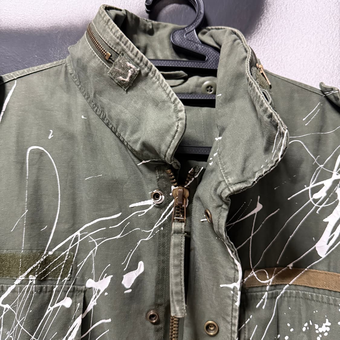 90s 오리지널 밀리터리 로스코 빅 사이즈 더티 프린팅 m65 필드 자켓 상품이미지6