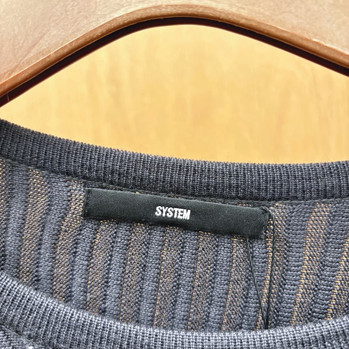 시스템 라운드넥 긴팔 골지 롱 니트 사이드 슬릿 디테일 루즈핏 네이비 상품이미지7