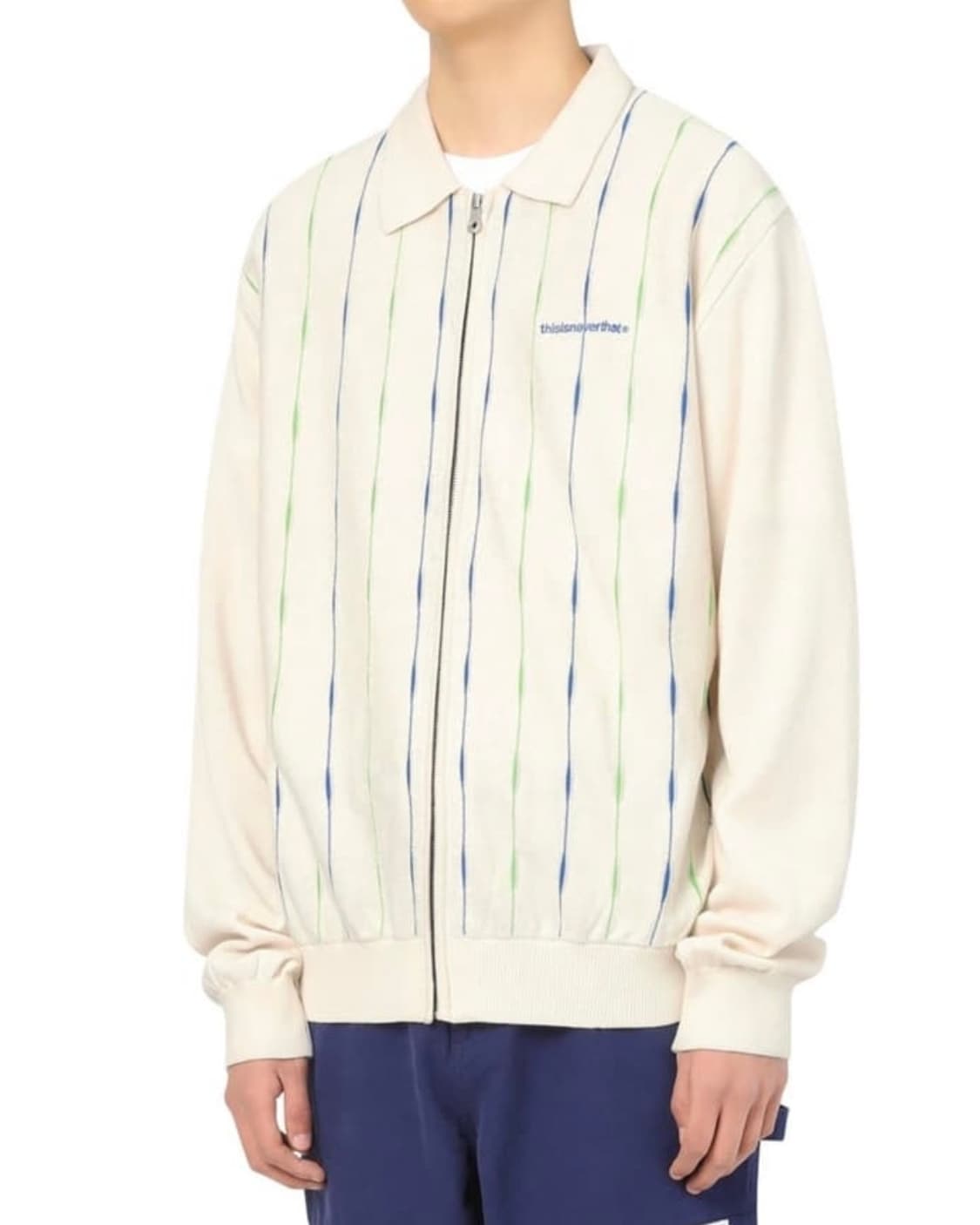 디스이즈네버댓 T로고 집업 폴로 아이보리 상품이미지5