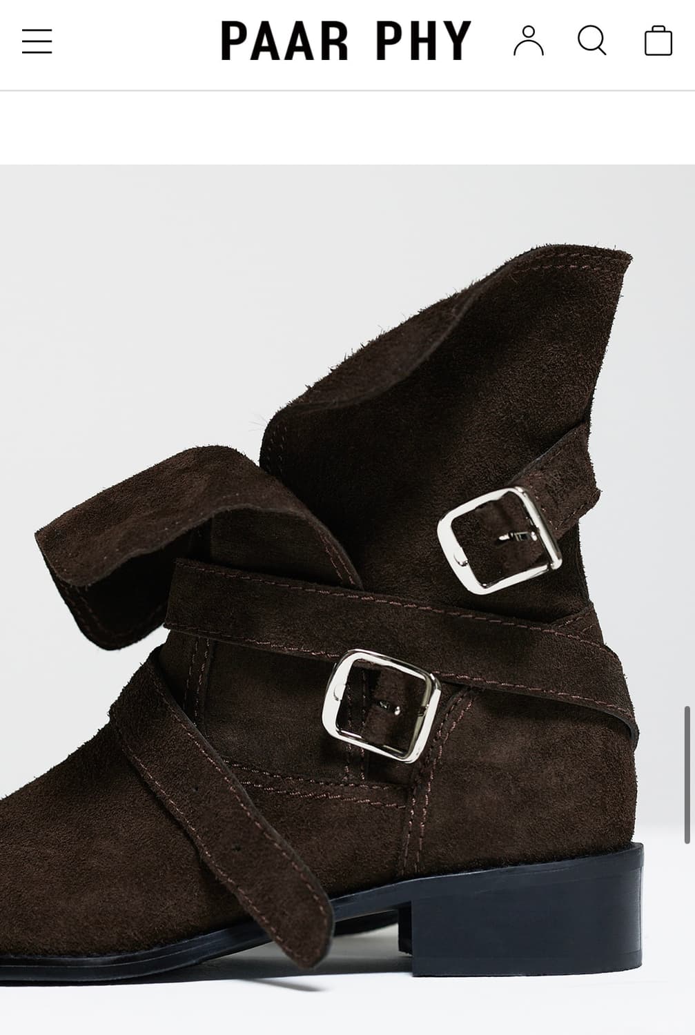 파르피 빈티지 앵클 부츠 다크 브라운  상품이미지3