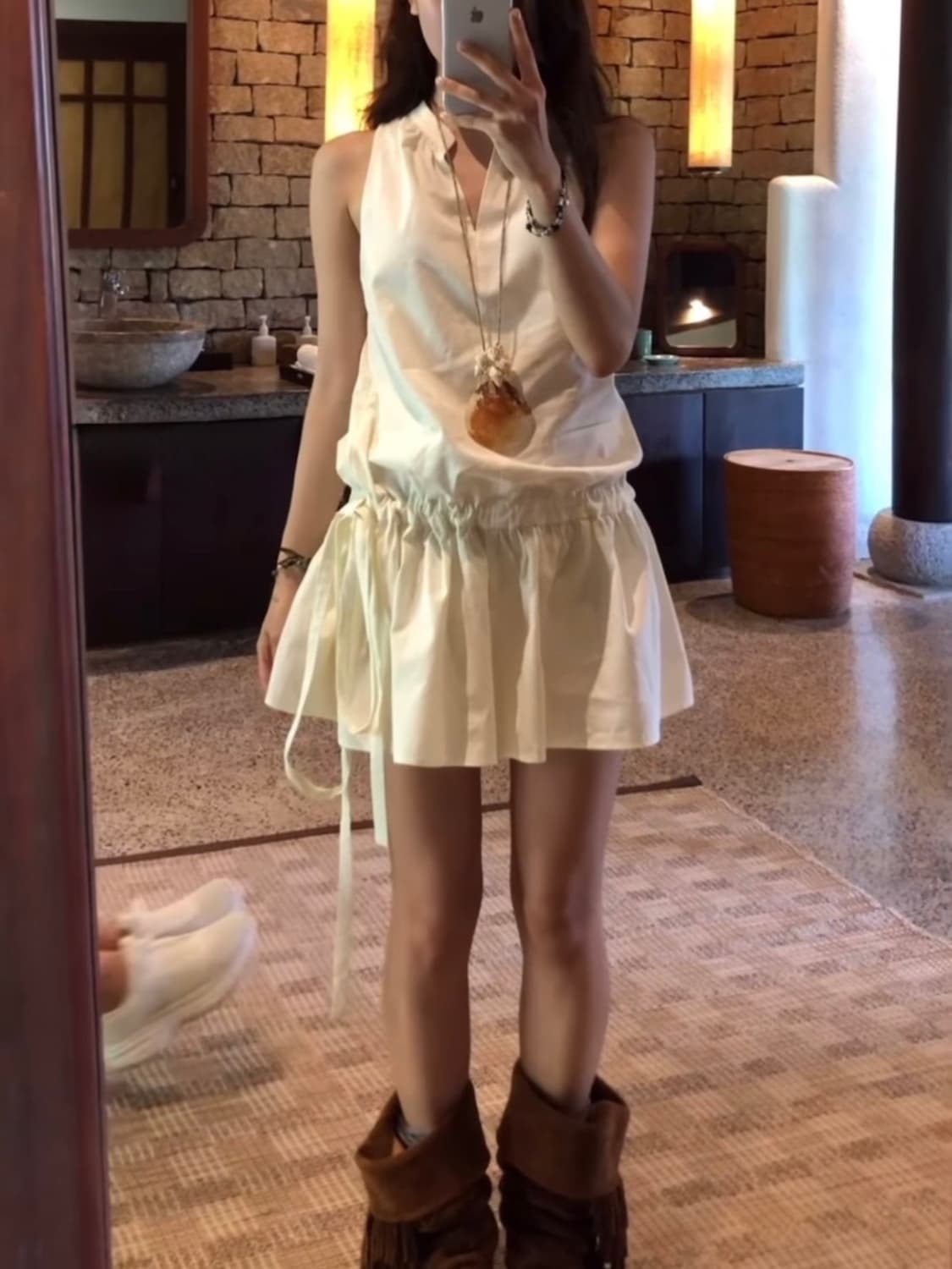 Settle for Moon 세틀포문 헨리넥 원피스 dress 상품이미지2