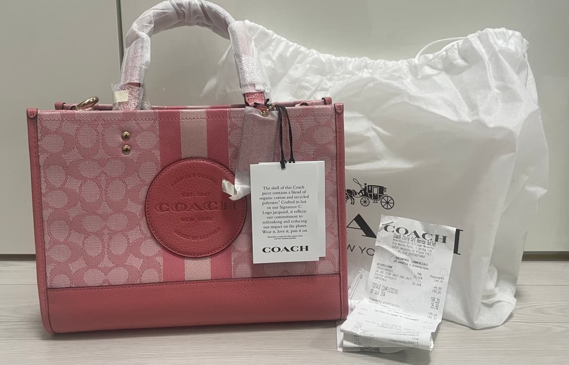 Coach 코치 뎀시 캐리올 시그니처 핑크 토트백 상품이미지1