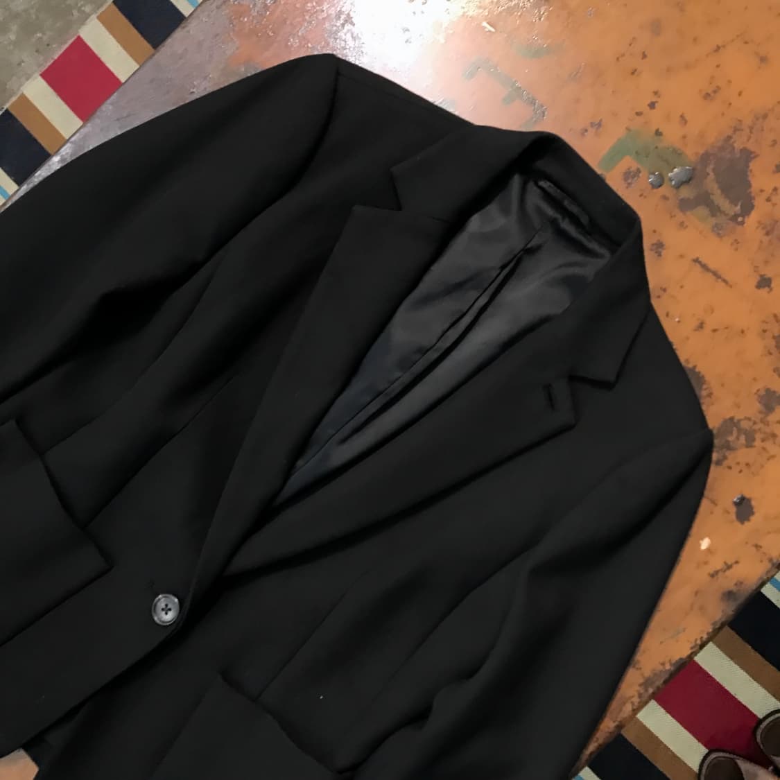 아르마니 익스체인지 블랙 원버튼 블레이저 자켓 여성 44 사이즈 상품이미지2