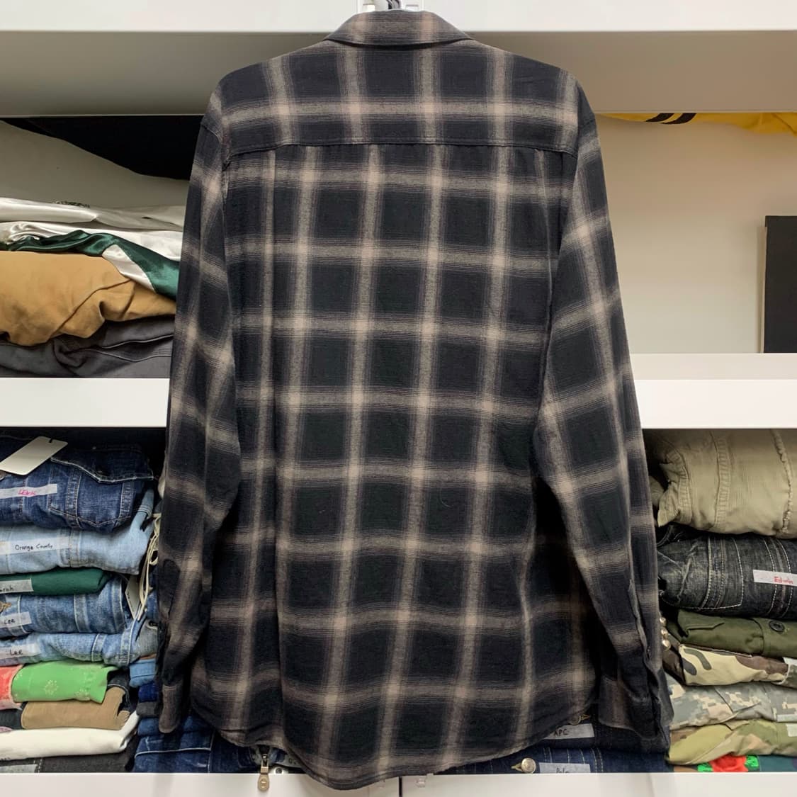 [L] SAINT LAURENT 옴브레체크 투포켓 코튼셔츠 상품이미지3