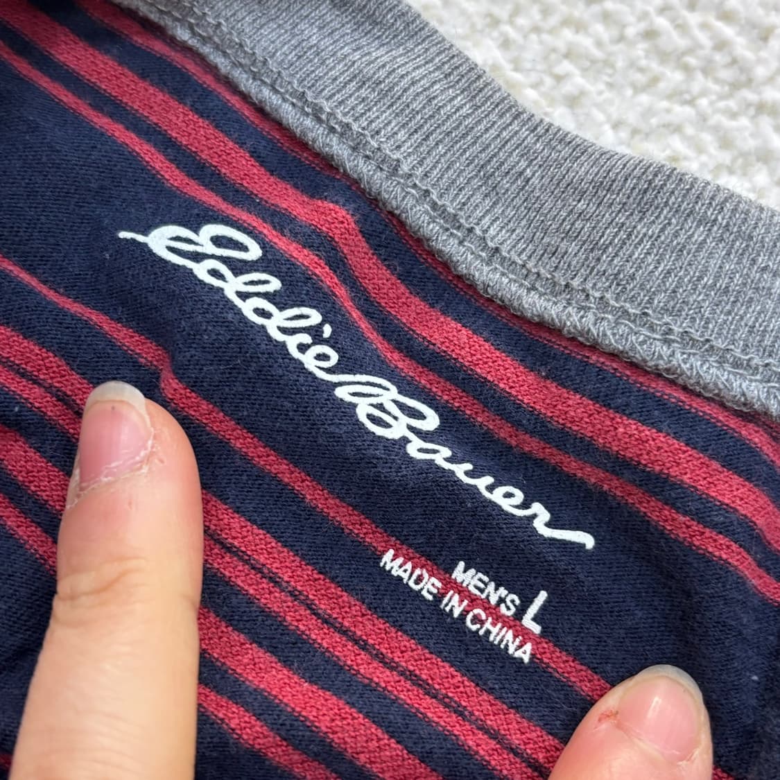 L 에디바우어 스트라이프 맨투맨 티셔츠 0317E 상품이미지3