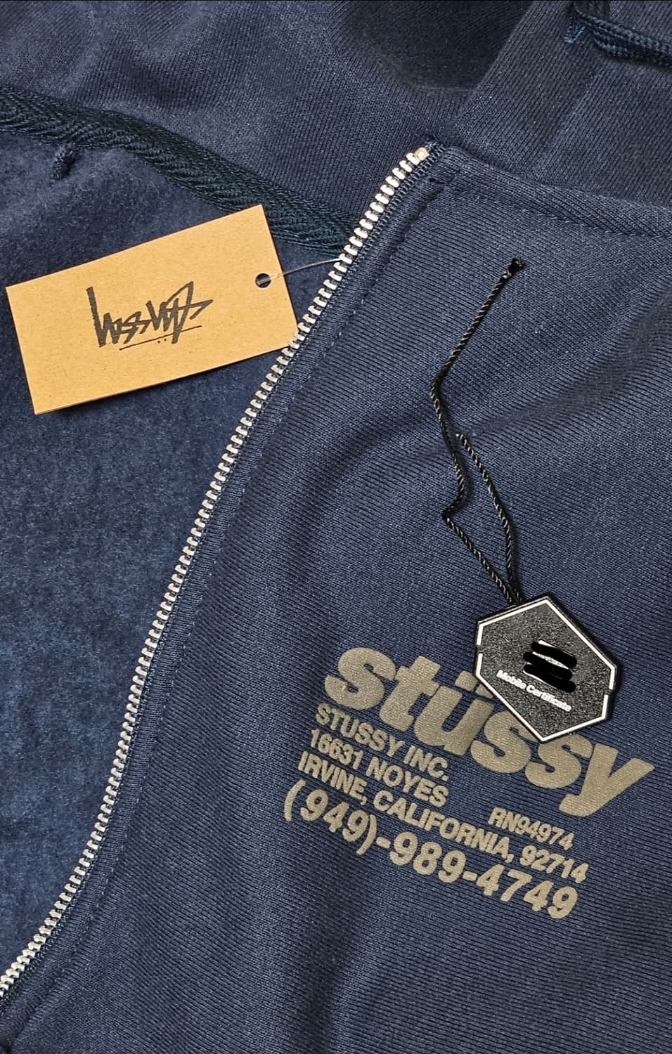 스투시 DNA 후드집업 네이비 L 상품이미지5