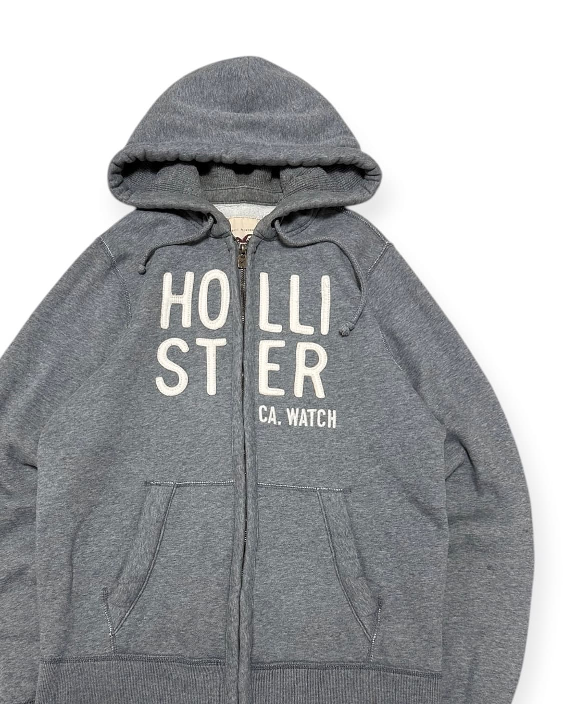 홀리스터 로고 회색 후드집업 상품이미지2