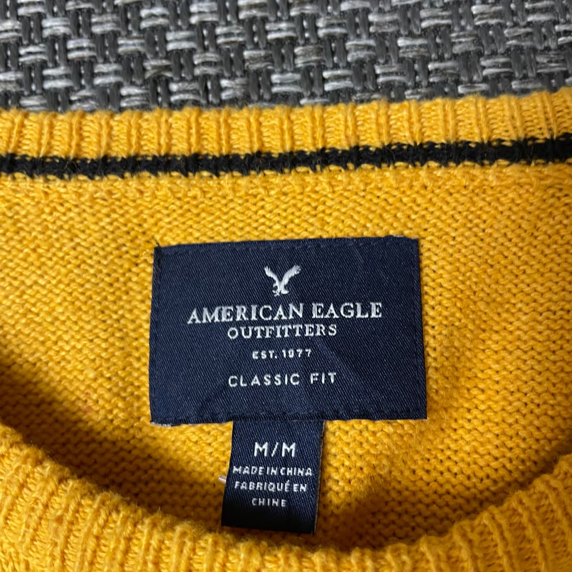 아메리칸이글 자수로고 머스타드 긴팔 니트 M 상품이미지4
