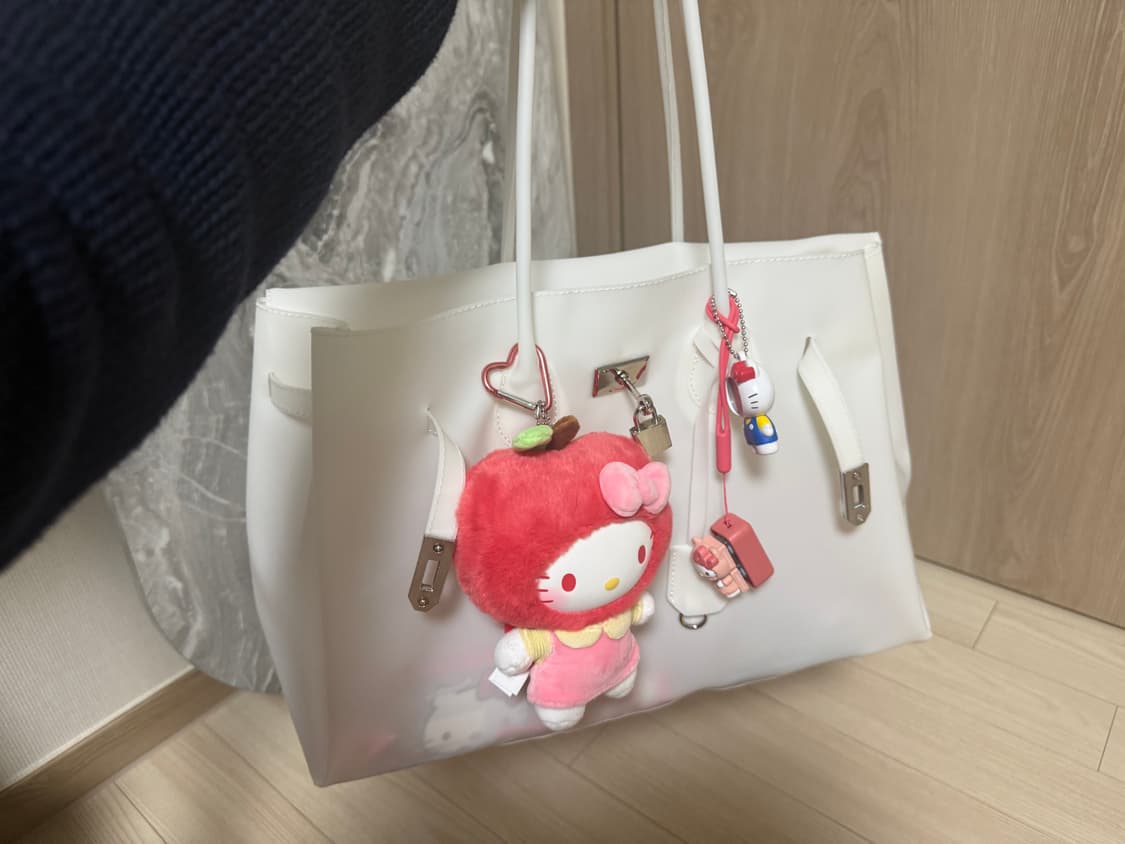 젤리 버킨 화이트 라지 젤리백 키키백 상품이미지3