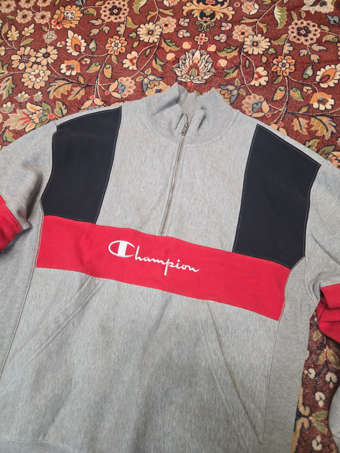 [L] 챔피온 리버스위브 배색 하프집업 스웨셔츠 상품이미지2