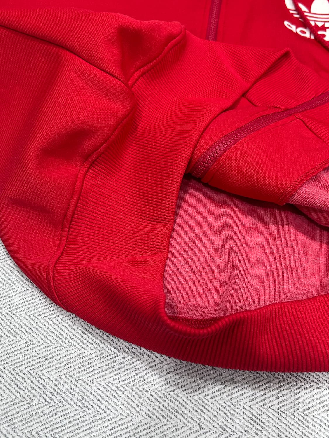 [M] 아디다스 올드스쿨 빨흰 후드 져지 집업 남성 M사이즈 상품이미지9