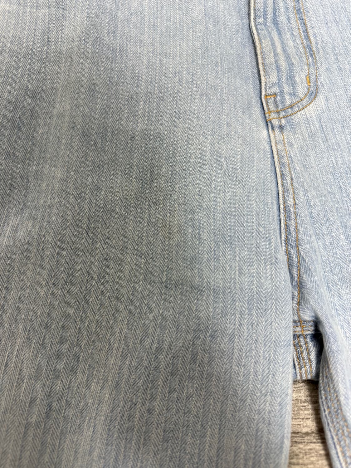 [M] STU 25SS 엠보 스트라이프 데님 팬츠_연청 상품이미지3